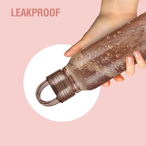 Image of MILTON Fashion 500 Pet water bottle, 430 ml|Tritan Plastic|Leak-Proof, BPA-Free, Sturdy Handle|Reusable Water bottle for fridge|Perfect for Office, Travel, Gym Tumbler Bottle for Men and Women, Brown