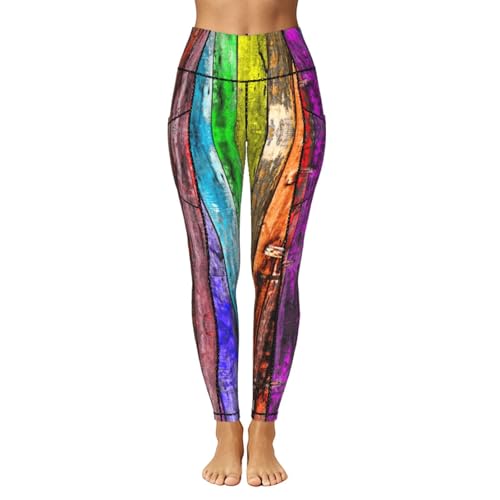 Ropa de gimnasio para mujer con estampado de madera natural 2
