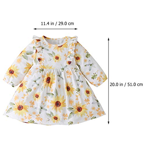 KESYOO Vestido de Girassol Feminino Vestido Floral de Manga Comprida Vestido de BebÃª Feminino Flor
