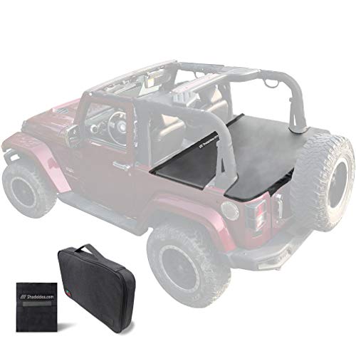 Image of Tonneau Cover for Jeep Wrangler Back Trunk Cargo Cover JK 2-Door, Black