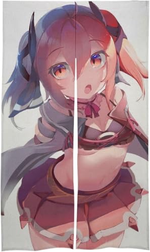 のれん 白麻布 間仕切り 萌え アニメ柄 失格紋の最強賢者 暗黒竜イリス 麻風 暖簾 ロング 【背景布 雰囲気転】 玄関カーテン 部屋アレンジ タペストリー 目隠し 遮熱 遮光 出入り口 インテリア おしゃれ 寮やアパートの飾り 86x143cm(のれんの