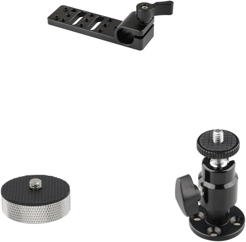 CAMVATE 15mm Rod Clamp Cheeseplate + Wall Ceiling Mount with 1/4"-20 Thread + 3/8"-16 Female to 1/4"-20 Male
