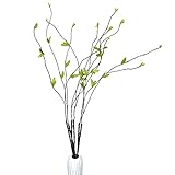 Pursuestar 5Pcs 35inch Lifelike Willow Branches Leaf Bendable Iron Wires Artificial Floral Flower Stub Stem DIY Craft Wedding Home Room Office Hotel Hall Decoration