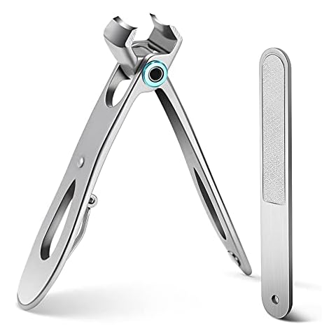 FVION Nail Clippers for Thick Nails, 16mm Wide Jaw Opening Fingernail Toenail Cutter with File Manicure Set Large Nail Clippers Set for Men and Women Cover