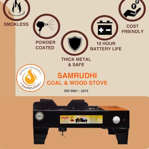 Image of Samruddhi Jumbo Shegadi Smokeless Wood & Coul Stove | Top Color May Vary | Lakud Kolsa Shegadi | Indoor /Outdoor Cooking Shegadi /Chul | Biomass Stove | Strong Build Quality