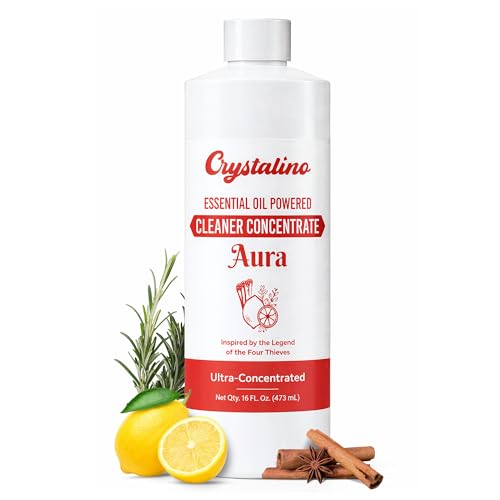 Crystalino Aura Natural Cleaner Concentrate Inspired by the legend of the Four Thieves Essential Oils 16oz