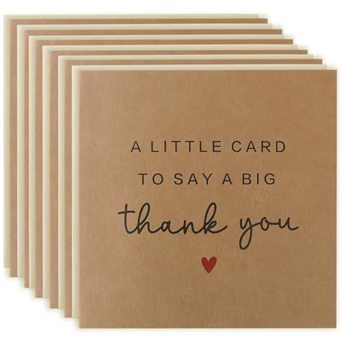 6 Pack of Thank You Cards Thank You Teacher Cards Multipack with Gummed Envelopes for Graduation Christmas Employee Appreciation (6)