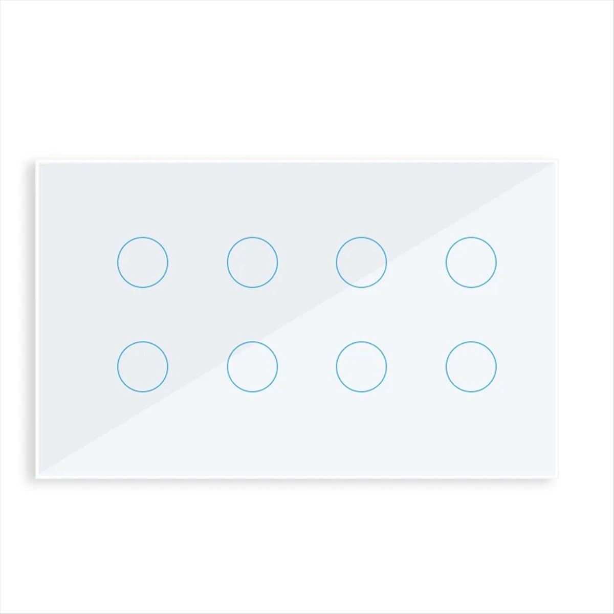 Interruptor de pared inteligente WiFi con interruptor de pared panel de vidrio Tuya Life de 10 bandas para Alexa Home blanco