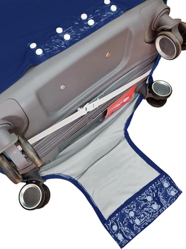 Image of Cortina Eco-Friendly Abstract Print Luggage Protective Cover|Large|Fits 26-30 Inch Luggage|Polyester-Spandex|72cm (28 inch)|Travel Suitcase Protectors|Anti Scratch|Pack of 1|Blue 11