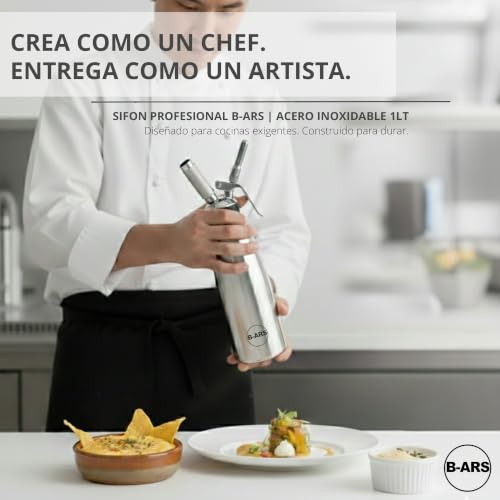 Miniatura 3 de B-Ars Dispensador Crema Batida Profesional Acero Inoxidable 1l Incluye Boquillas Decorativas Cepillo Limpieza No Incluye Capsulas De N2o Ebook Recetas Cocina Espumas Postres Fáciles Y Creativos