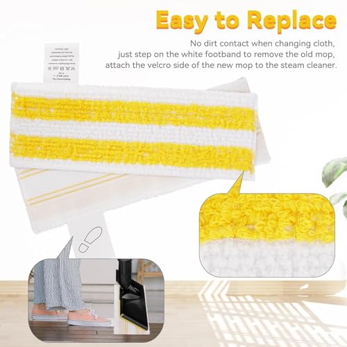 GreeSuit 6 Stück Ersatz-Mikrofaser Tuchset kompatibel für Kärcher easyfix SC 1, SC 2, SC 3, SC 4, SC 5 Dampfreiniger, 4 Bodendüse und 2 die Handdüse