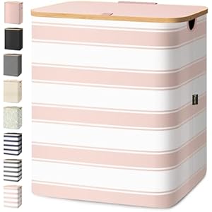 BALEINE Laundry Hamper with Lid, Tall Laundry Baskets with Bamboo Pull Handles, Large Laundry Bin with Internal Support (36 Gal/140L, Antique Foliage) 140 liters Antique Foliage