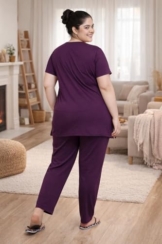 Image of In Love Women's Plus Size Longline T-Shirt with Side Pocket, 3 /4 Sleeve, Crew Neck