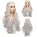 Produktbild Perücke Damen Grau Lang Welle Locken Perücken Synthetische Karneval Cosplay Kostümparty Perücke - Grau