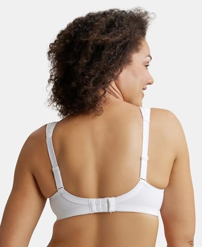 Image of Jockey FE78 Women Wirefree Padded Super Combed Cotton Elastane Stretch Full Coverage Plus Size Bra with Broad Cushioned Fabric Strap