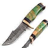 Damast Messer Damaszener Stahl Jagd Knife Damascus Hunting Bowie 5001EK