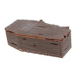 Boîte à bonbons réutilisable : fabriquée en bois, cette boîte à bijoux en forme de cercueil est robuste et réutilisable, offrant une option pour vos besoins de décoration et de stockage d'halloween, étui de voyage à bijoux en forme de cercueil, plateau à collations en forme de cercueil