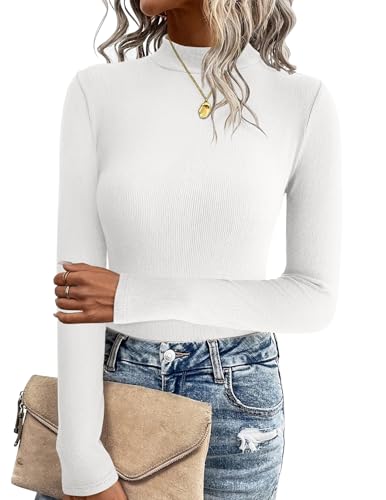 Zeagoo Pullover Damen Slim Fit Oberteile Basic Casual Langarmshirt Stretch...