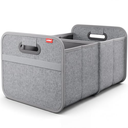 achilles Auto Faltbox, Kofferraum-Organizer, Faltbare Autotasche, Faltkorb, Aufbewahrung Taschen, Kofferraumtasche, Grau, 50 cm x 32 cm x 27 cm