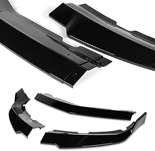 3PCS Front Bumper Body Kit Spoiler Lip Compatible with 2011 2012 2013 2014 Dodge Charger STP-Style, Air-Dam-Chin-Diffuser-Front-Bumper-Splitter (Painted Carbon Fiber Look Style)