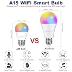 A15 LED Smart Bulb, Compatible with Alexa, Google Home, E26, 5W=40W, Color Changing, Dimmable WiFi Light Bulbs, No Hub Required, 3 Pack - Image 2