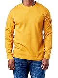 Evolution In Design Men's Basic Waffle Thermal Knit Sweater Long Sleeve Crewneck T-Shirt Big Size S-