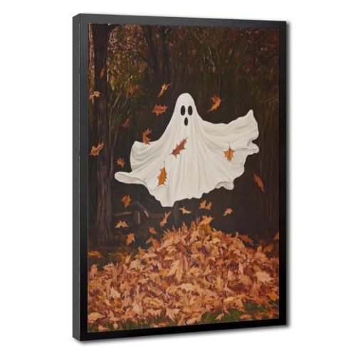 Poster Sorcière et Fantôme Gothic Autumn Toile 40x60 cm pour Déco Dark Academia