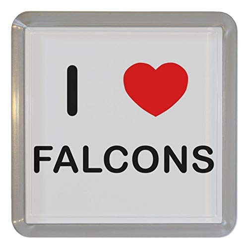 I Love Heart Falcons - Plastic Tea Coaster/Beer Mat