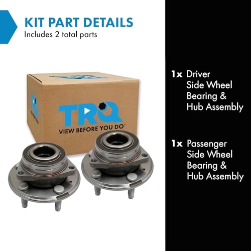 Image of TRQ 2 Piece Passenger Side Wheel Bearing & Hub Assembly Set with ABS Sensor Compatible with 2009-2015 Cadillac CTS 2012-2015 Chevrolet Camaro