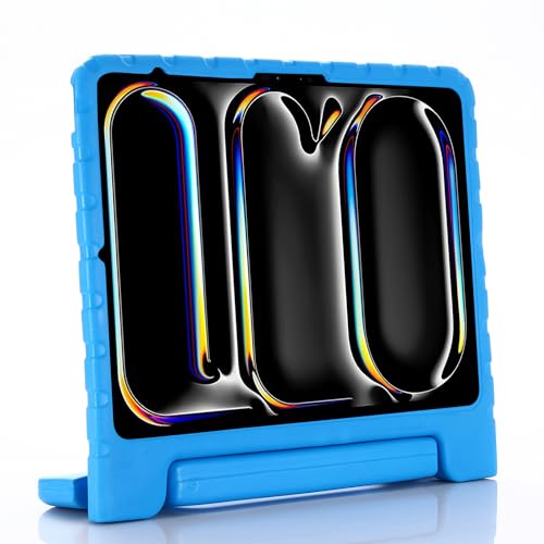 Coque iPad Pro 13 M4 2024 avec porte-crayon intégré et châssis bleu ultra léger