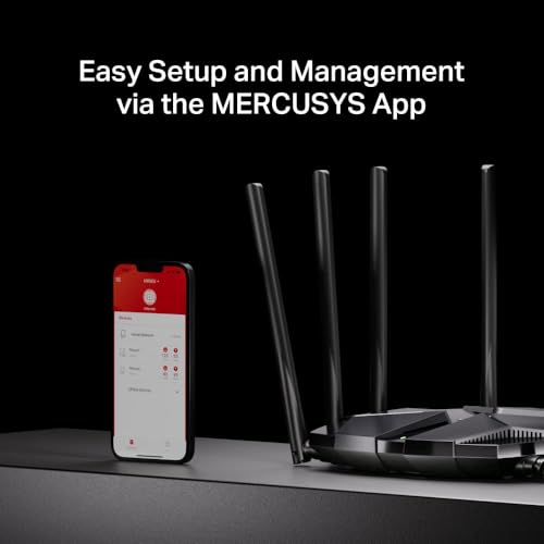 Mercusys AX6000 Dual-Band 8-Stream Wi-Fi 6 Router, Quad-core 1.6 GHz processor, 1× 2.5 Gbps + 1× Gigabit WAN/LAN Port + 2× Gigabit LAN Ports, WPA3 Protects, Ideal for Gaming Xbox/PS4/Steam & 4K(MR90X) - Image 10