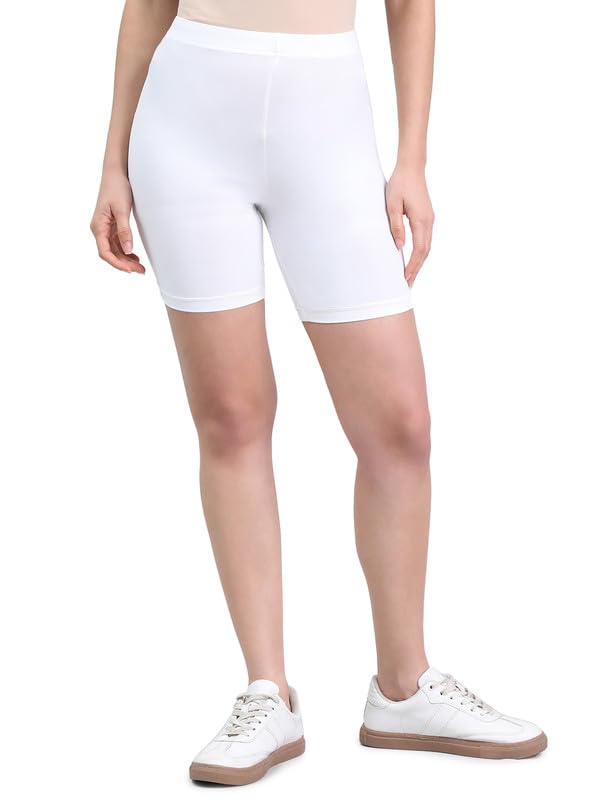 Nylon Stretch Seamless Cycling Shorts for Women| Breathable, Mid Rise-image-41