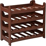 Botellero BURI de alta calidad de plástico resistente en elegante color marrón. Proporciona un almacenamiento elegante, ordenado y seguro de tus botellas en la cocina, sótano, despensa o gastronomía.