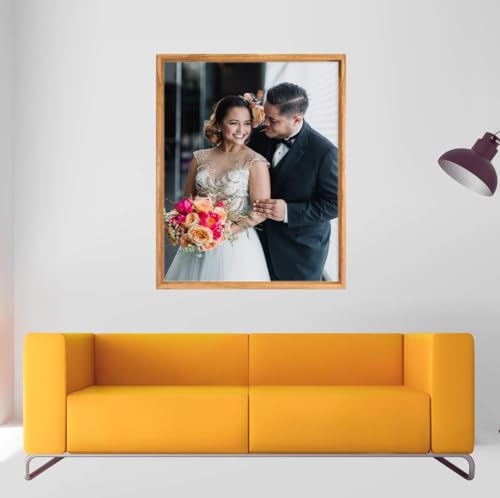 Image of Canvas Floater Frame for Finished Canvas Art, 1.25 inch Deep Floating Shadow Gap Design, Floating Frame for Canvas Art, Modern Gallery Style Wall Decor, Hardware Included (Light Brown, 20x30)