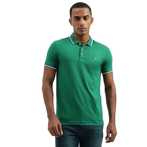 Image of United Colors of Benetton Men Cotton Blend Polo Regular Fit Shirt