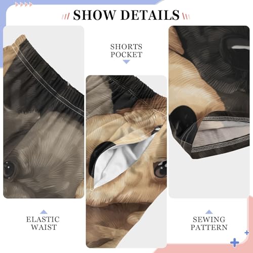 ZZXXB Lovely Puppy Dogs Boys Long Pants Soft Trousers Elastic Waist Kids Lounge Bottoms with Pockets S-XL4