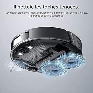 dreame L10s Pro Robot Aspirateur Laveur 2 en 1, Serpillère rotative, Détection d'obstacles 3D, Cartographie Multi-étages, Puissante Aspiration 5300Pa Tapis de Sol Dur, Poils d'animaux, WiFi/APP/Alexa