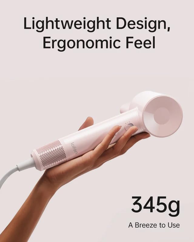 Image of Laifen Air Hair Dryer, Lightweight and Palm-Sized Compact, 15x High-Speed Drying with 110, 000 RPM Powerful Motor, Smart Temperature Control, 200 Million Negative Ions, Matte Pink