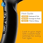 Conair Hair Dryer, 1875W Turbo Blow Dryer with Tourmaline Coating and Ionic Conditioning, Includes Diffuser and Concentrator Attachments, 2 Heat & 2 Speed Settings, Blue/Black - Image 5