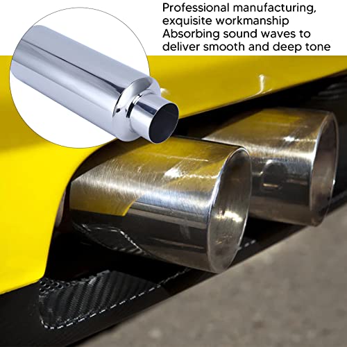Universele Uitlaatdemper Rvs 2.5in Inlaat 2.5in Outlet Straight Through Uitlaat voor Auto Uitlaatsysteem Uitlaatpijp: - Afbeelding 4