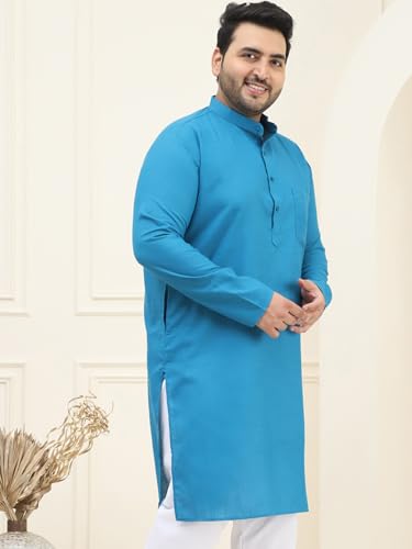 Image of SOJANYA Plus (Since 1958) Men's Jacquard Silk Self Design Only Long Kurta