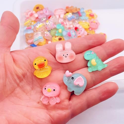 60pcs Bulk Animals Plastic Patches with Flat Back- Craft Embellishments for Scrapbooking, Card Making & Handmade Projects Assorted Cartoon Candy for Art Craft Project Making (60pcs Animals) image 4