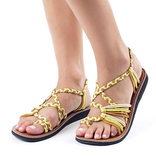 Image of Plaka Flat Sandals for Women Palm Leaf