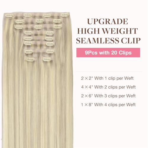 Image of GOO GOO Seamless Clip in Hair Extensions Real Human Hair Remy Extensions