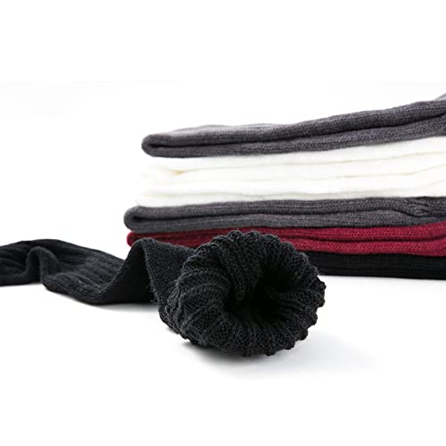 Glenmearl Women Stirrup Leg Warmers With Heel Hole, Girls Knee High Knitted Warm Legwarmers, Kawaii Boot Stockings For Ballet Yoga Dance, Retro 80S Accessories For Women 27In (Black&Grey) #TOP3