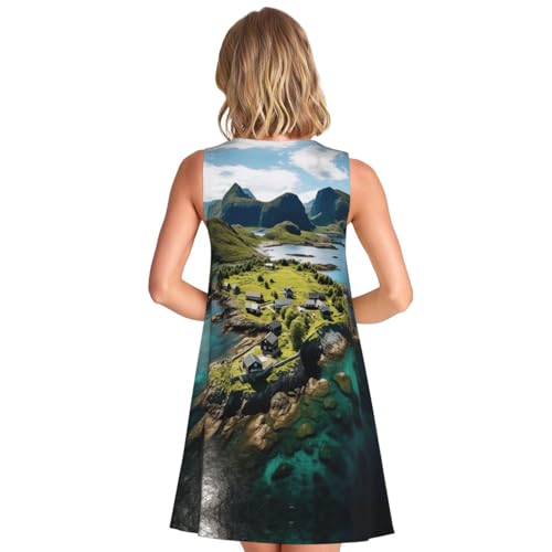 Robe d'été sans manches confortable pour dissimuler les rondeurs