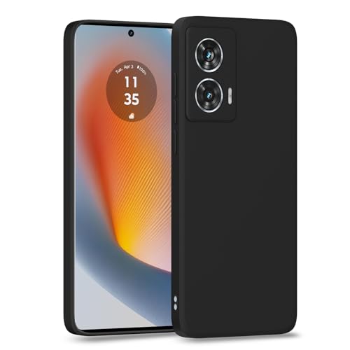 Image of Outlouders Back Cover for Motorola Moto Edge 50 Fusion 5G / Moto G96 5G | Camera Protection | Durable Soft Matte Silicone Bumper Case (Black)