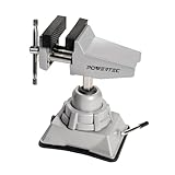 POWERTEC Vacuum Base Vise, 2-3/4 Inch Jaw Portable Table Suction Clamp with 360° Swivel Head for DIY Projects, Woodworking, Model Building, Soldering, and Crafts (71016)