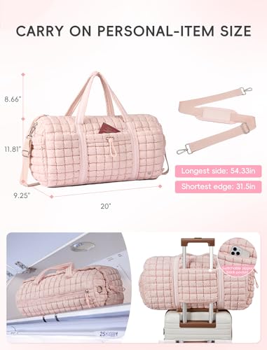 CLUCI Quilted Duffel Bag for Women Bundles with Wristlet Wallet for Women4