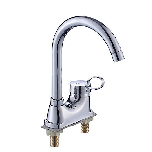 VZJSLT Modern Faucet Traditional Kitchen Sink Faucet 360 Â°Faucet Household Faucet Retro Faucet Zinc Alloy Bench Two Copper Double Hole Basin Cold Water Double Faucet high Bend Faucet
